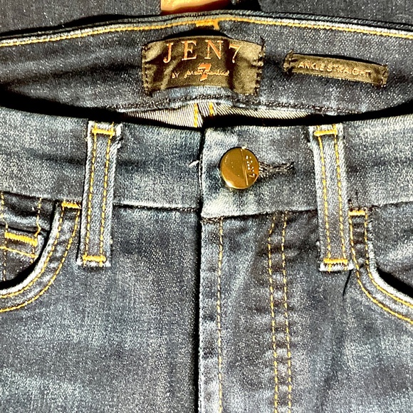 New JEN7 by Seven For All Mankind Ankle Straight Leg Stretch Denim Jeans Sz 00 - Picture 5 of 6